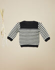 Boys' black striped knit sweater VINNY 19 / 19IU2021N13090
