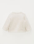 Beige mottled embroidered fleece cardigan JINOU 24 / 24VU2012N12A011