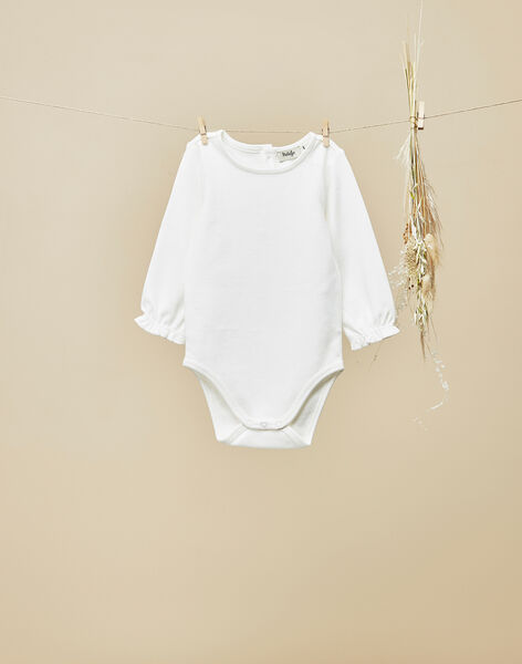 Baby girls' vanilla long-sleeve bodysuit VALDINE 19 / 19IU1912N67114
