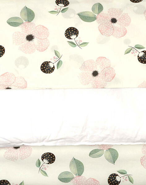 Girls' duvet cover with floral print, 100x140 cm, in vanilla ADELINE-EL / PTXQ6211N57114