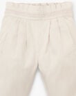 Girls' carrot cut pants in light beige AMBOISINE 20 / 20VU1912N03801