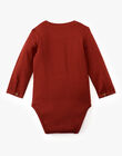 Boys' solid brick red long-sleeved mixed media bodysuit ALMIR 20 / 20VU2014N67506