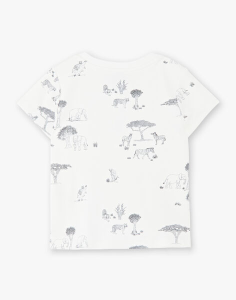 Boy's short sleeve t-shirt in vanilla print CAPLAN 21 / 21VU2011N0E114