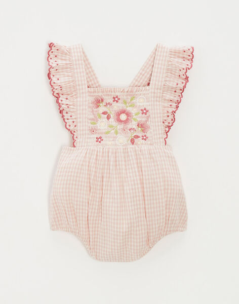Gingham romper with chalk embroidery JAZZ 24 / 24VU1917N27632