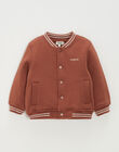 Teddy waistcoat in rust-coloured embroidered fleece JOSH 24 / 24VU2011N12408