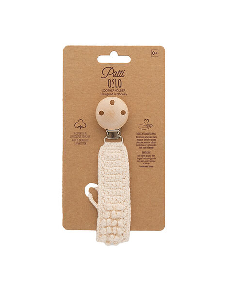 Cream crochet soother clip ATCH SUC CREME / 23PRR1001SUC001