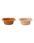 Pack of 2 mustard pink peony bowls PACK 2 BOL ROSE / 21PRR2034VAI999