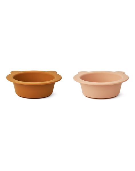 Pack of 2 mustard pink peony bowls PACK 2 BOL ROSE / 21PRR2034VAI999