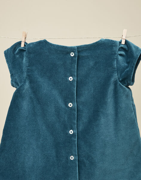 Girls' blue velveteen short-sleeve dress VITABLEU 19 / 19IU193AN18631