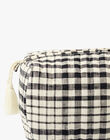 Unisex gingham toiletry pouch with black and vanilla checks AUGUSTAVE-EL / PTXQ6311TTO114