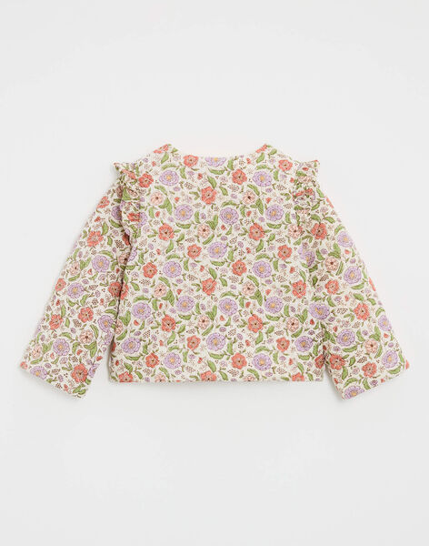 Children's quilted jacket with flower print JACQUELINE 24-K / 24V129111N17321