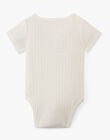 Unisex ribbed Pima cotton bodysuit in vanilla AQUILI 20 / 20PV2413N2D114