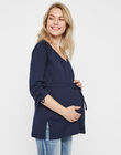 Maternity midnight blue tunic in organic cotton MLDELRAY TOP / 19VW2684N3E713