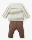 Unisex outfit with striped T-shirt and solid ribbed pants ADAGIO 20 / 20PV2411N19114