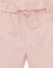 Girls' straight-cut sugar-almond pink Lyocell pants ALDINE 20 / 20VU1911N03D310