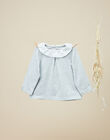 Girls' heather gray long-sleeve top with ruffled collar VAVENISE 19 / 19IU1931N0CJ920