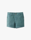 Boys' sage straight-cut Bermuda shorts ALAIN 20 / 20VU2024N02G610