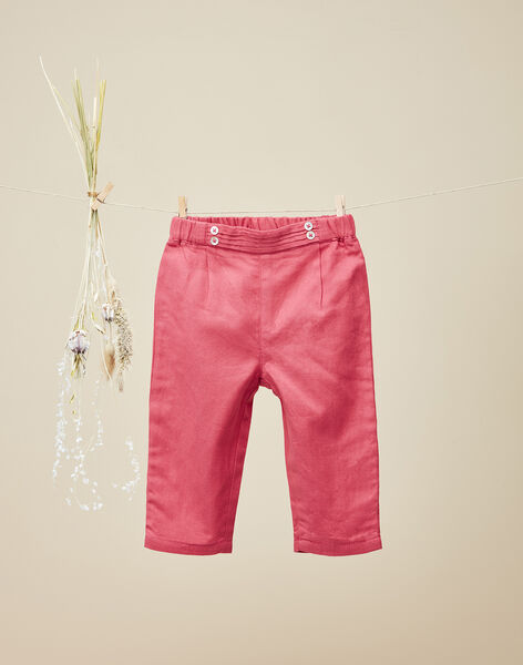 Girls' petunia pink twill pants VALESKA 19 / 19IU1922N03310