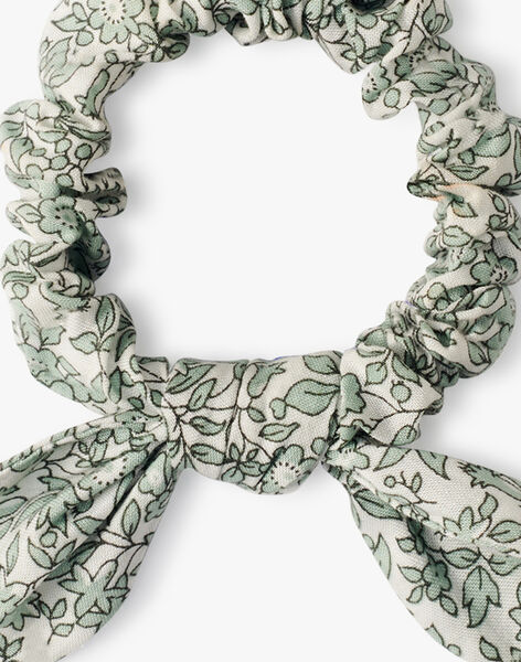 Girls' Liberty print scrunchie with small green flowers AMOUE 20 / 20VU6013N95602