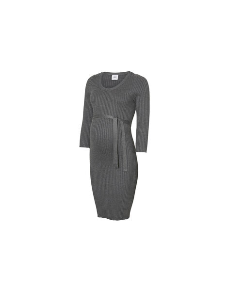 Mamalicious gray maternity sweater dress MLSIGRID ROBE / 19IW2666N18944