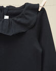 Girls' black long-sleeve collared bodysuit VAJUNA 19 / 19IU1911N29090