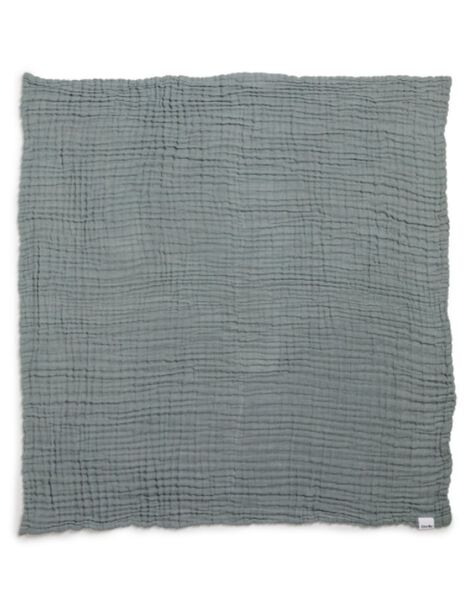 Turquoise deco cotton blanket 120x120 COUV DECO TURQ / 22PCTE004DEL202