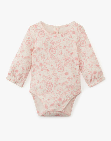 Girls' floral print Pima cotton bodysuit AMBRE 20 / 20PV2211N67114