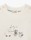 Boys' short-sleeved T-shirt in vanilla with animal graphic ARNOLD 20 / 20VV2311N0E114