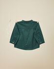 Boys' emerald green cotton shirt VASSILI 19 / 19IU2032N0A608