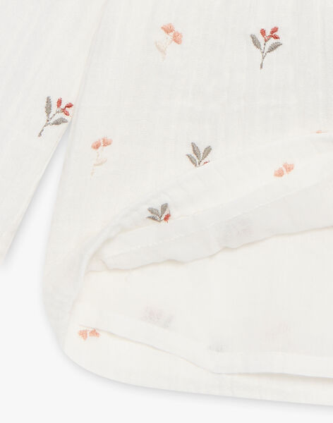 Organic cotton gauze embroidered flowers blouse EMMYLOU 22 / 22VU19B1N09114