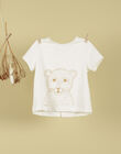 Boys' beige lion cub newborn t-shirt TUC 19 / 19VV2371N0E114