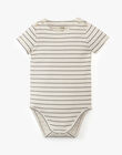 Boys' short-sleeved striped bodysuit in vanilla AUBREY 20 / 20VU2015N67114