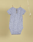Girl's indigo print short-sleeved bodysuit TALETTE 19 / 19VU1932N70703