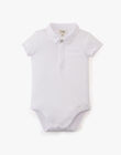 Plain white bodysuit with short sleeves for boys ARMONIE-EL / PTXU2013N29000