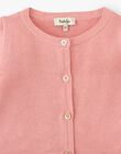 Girls' Pima cotton cardigan in baby pink ASTASIA 20 / 20VV2212N11D329