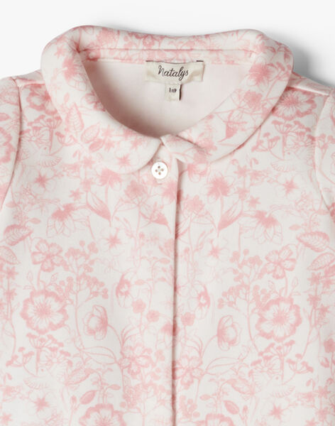 Girls' Pima cotton sleepsuit with pink floral print  ALANUIT 20 / 20PV7113N31114