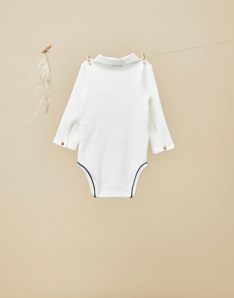 Baby boys' vanilla long-sleeve bodysuit VEASNO 19 / 19IU2011N29114