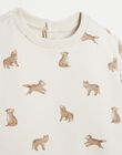 Children's wolf print fleece sweatshirt ICUREUIL 23-K / 23I129273N13002