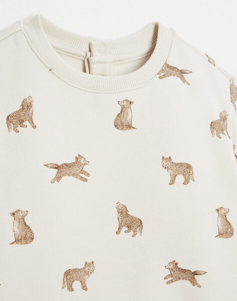 Children's wolf print fleece sweatshirt ICUREUIL 23-K / 23I129273N13002