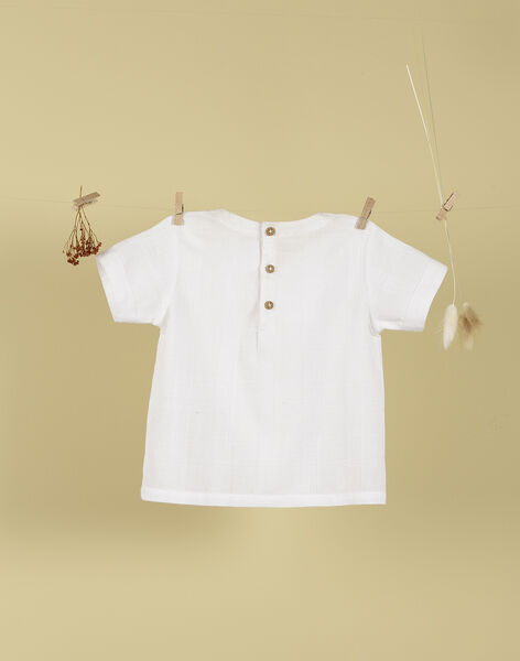 White short-sleeved bib shirt for boys TEMAKI 19 / 19VU2037N0A000