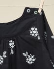 Girls' black long-sleeve floral twill dress VIC 19 / 19IU1938N18090