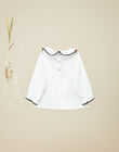 Girls' vanilla long-sleeve T-shirt with ruffled collar VAJULIETTE 19 / 19IU1921N0C114