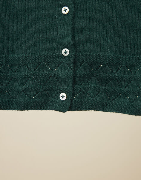 Girls' green knit cardigan VEDALONY 19 / 19IU1921N11631