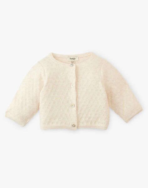 Girls' cotton cashmere natural heathered cardigan AMELIE 20 / 20VV2211N11A010