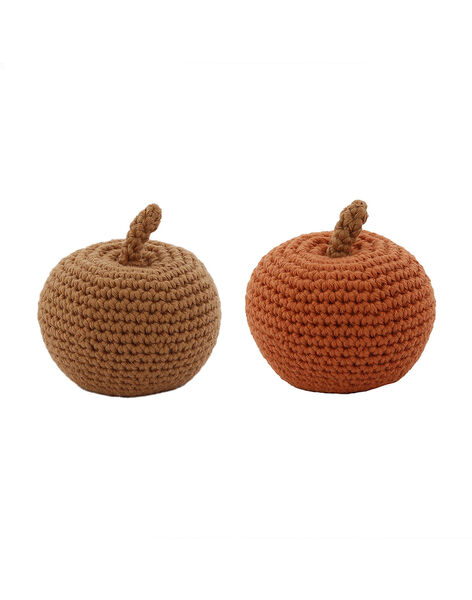 Set of 2 crochet apple rattles 2 POMMES MARRON / 23PJJO001HOC802