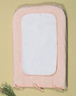 Embroidered vanilla and pink girls' changing mattress cover TEBEHOUSSEFI 19 / 19VQ6222N75114