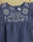 Girls' embroidered denim dress TIMIDETTE 19 / 19VU1923N18704