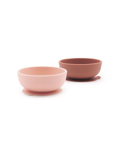 2 bowls suction cup silicone blush / terracotta BOLS SILI BLUSH / 21PRR2007VAI999