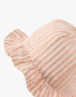 Girls' hat with light pink and copper Lurex stripes ALOLA 20 / 20VU6011N84307