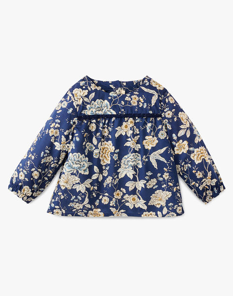 Girls' Liberty fabric blouse in navy blue ANATH 20 / 20VU1918N09099